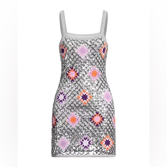 Sandro Silver Sequin Crotchet Dress - Picture 1 of 10